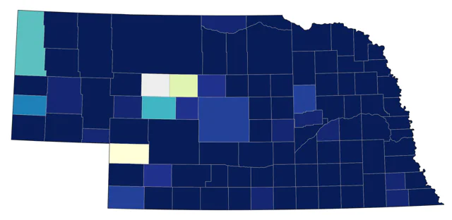 Franklin's Gull county map