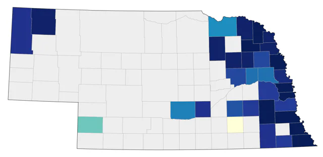 Golden-winged Warbler county map