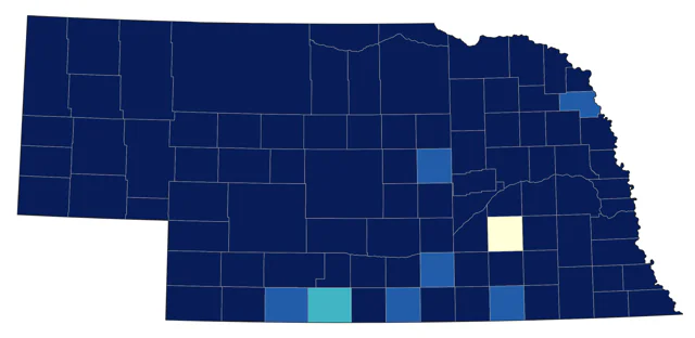Grasshopper Sparrow county map