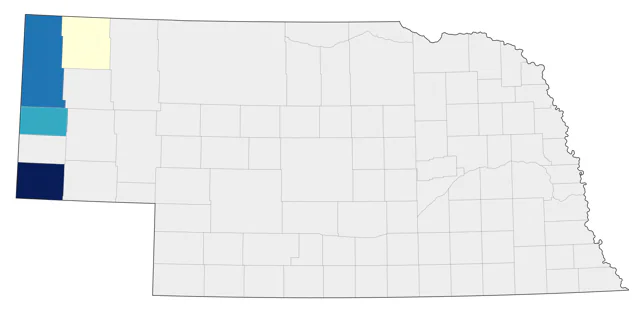 Gray Flycatcher county map