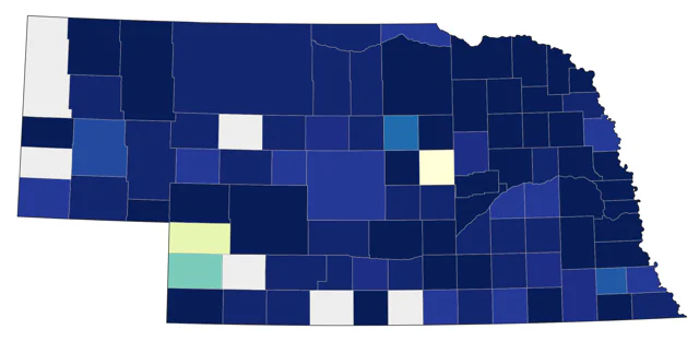 Great Egret county map