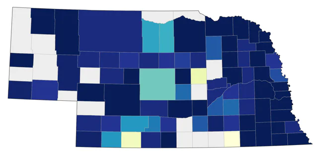 Greater Scaup county map