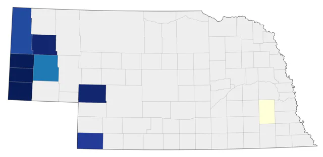 Green-tailed Towhee county map