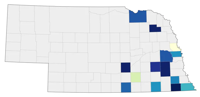 Henslow's Sparrow county map