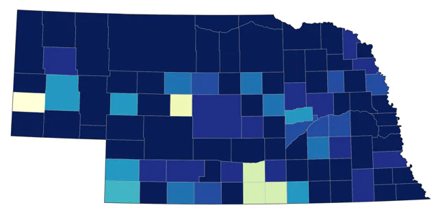 Hooded Merganser county map