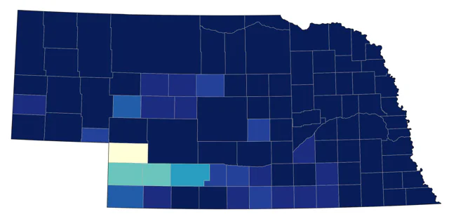 Least Flycatcher county map