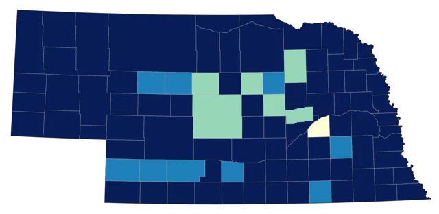 Lesser Scaup county map
