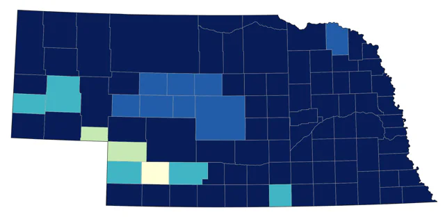 Lesser Yellowlegs county map