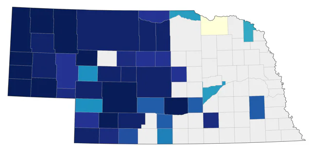 Mountain Bluebird county map