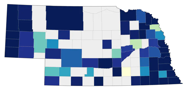 Northern Parula county map