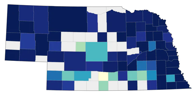 Northern Waterthrush county map