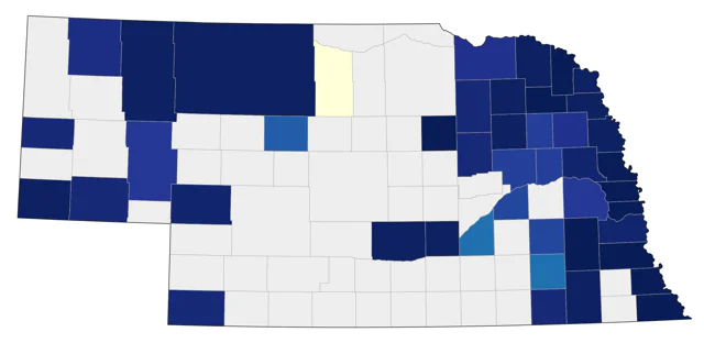 Philadelphia Vireo county map