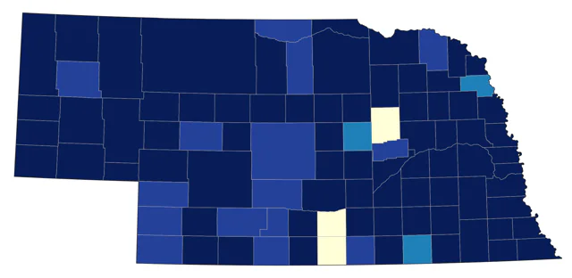 Pied-billed Grebe county map