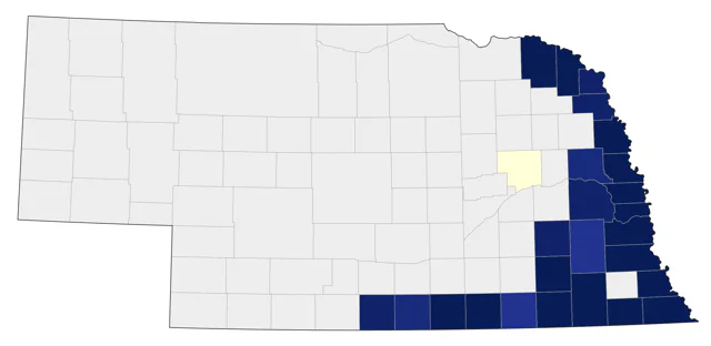 Pileated Woodpecker county map