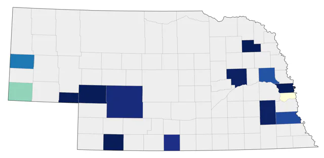 Pine Warbler county map