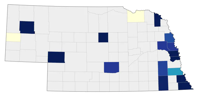 Prothonotary Warbler county map