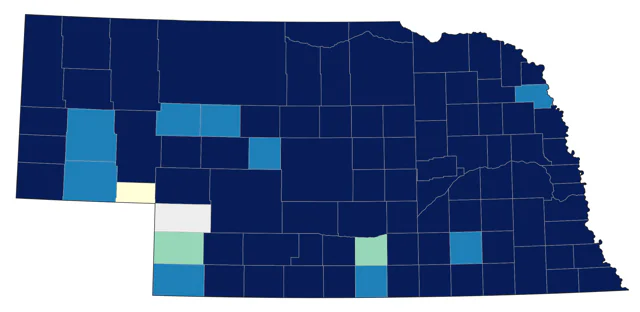 Red-eyed Vireo county map