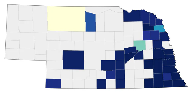 Red-shouldered Hawk county map
