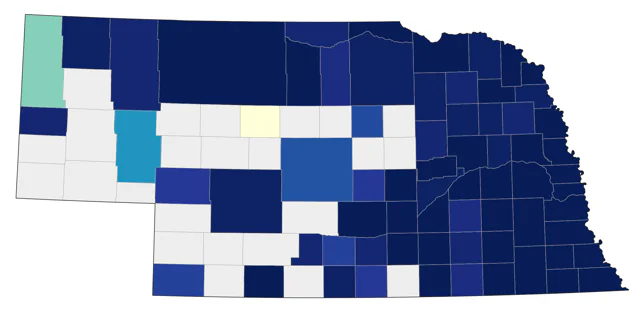 Ruby-throated Hummingbird county map