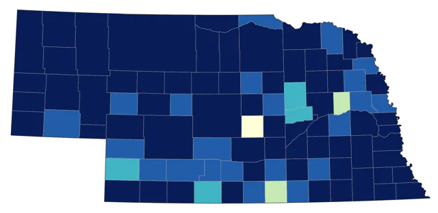 Vesper Sparrow county map