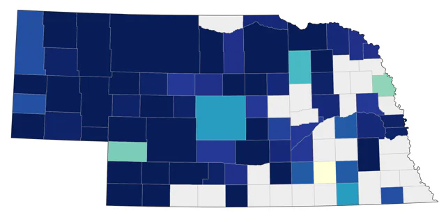 Western Grebe county map