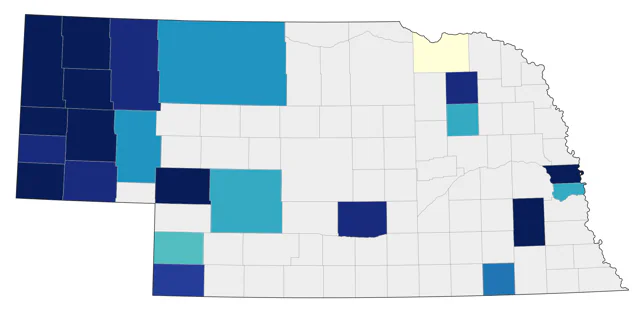 Western Tanager county map