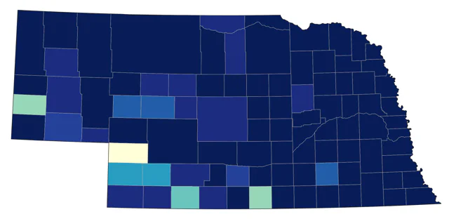 White-throated Sparrow county map