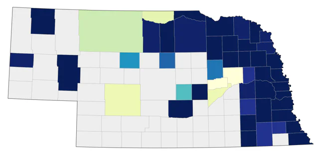 Wood Thrush county map