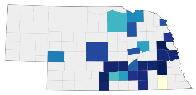 Yellow-crowned Night Heron county map