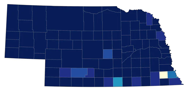 Yellow-headed Blackbird county map