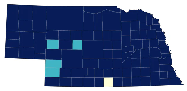 Yellow-rumped Warbler county map
