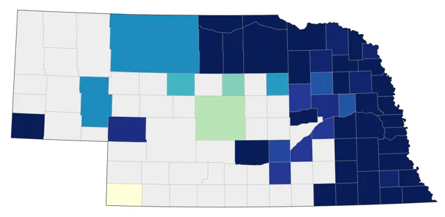 Yellow-throated Vireo county map