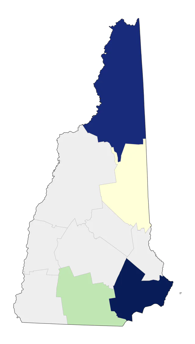 American White Pelican county map