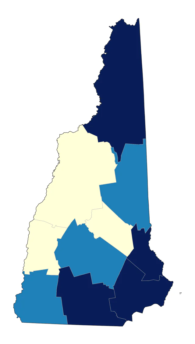 Black-crowned Night Heron county map