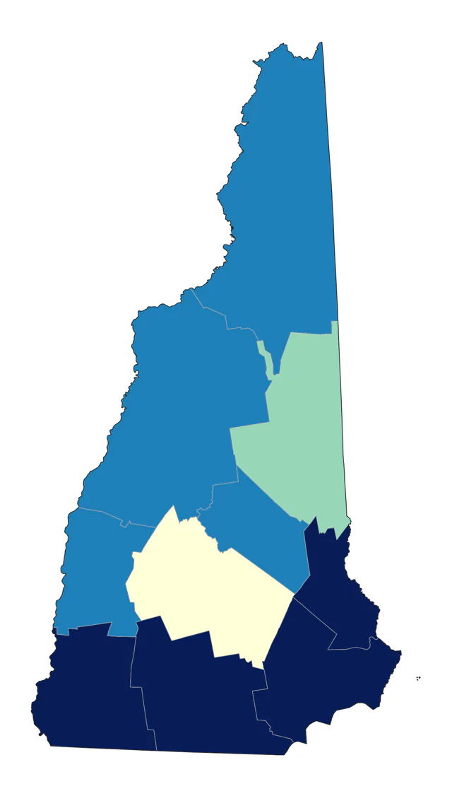 Horned Grebe county map