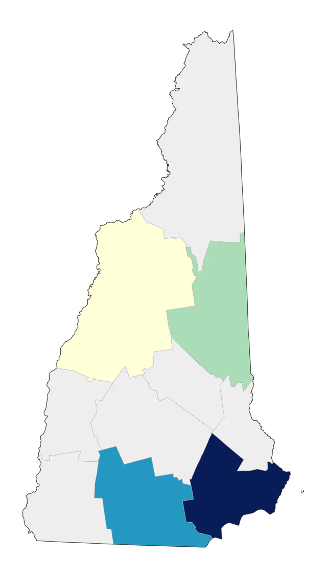 LeConte's Sparrow county map