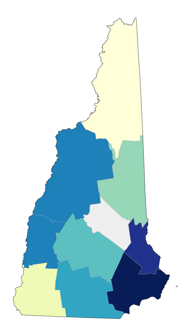Little Blue Heron county map