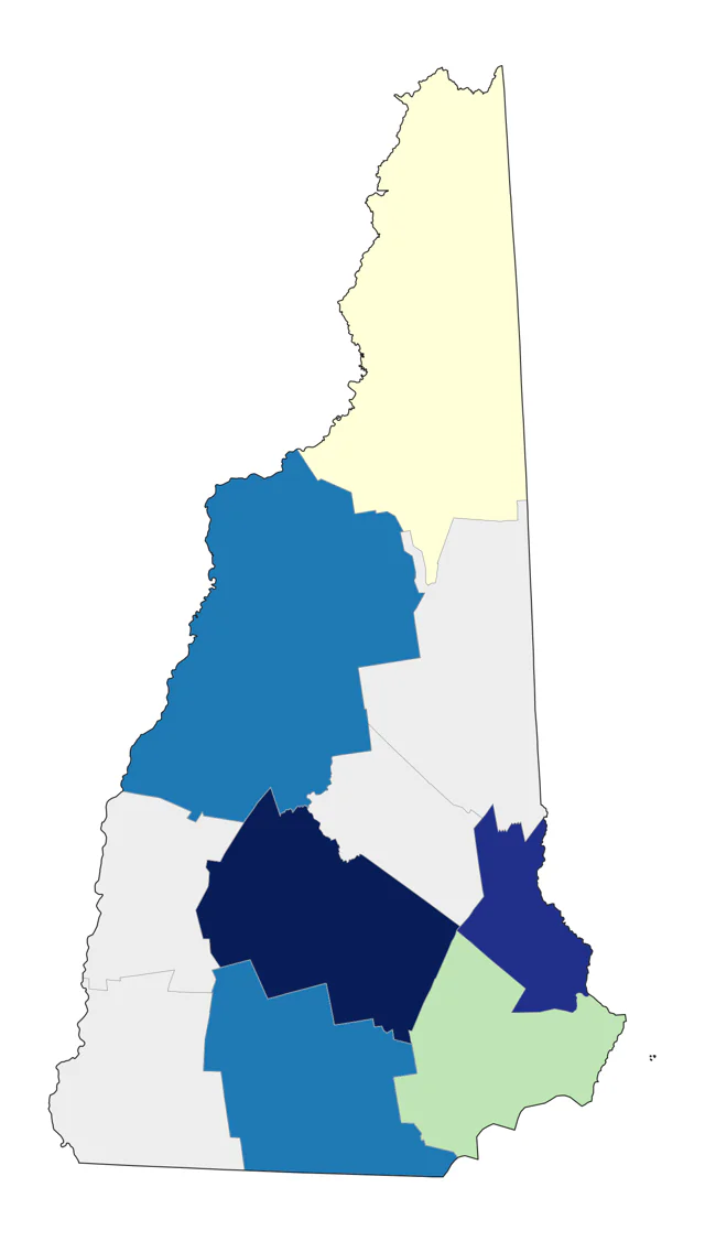 Northern Wheatear county map