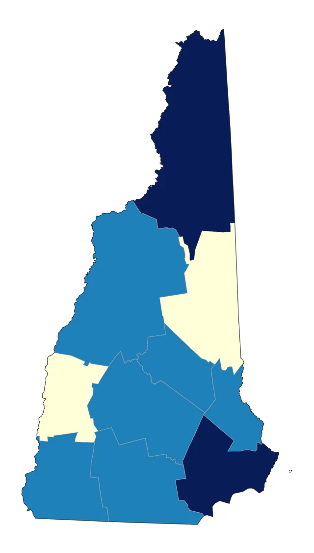 Orange-crowned Warbler county map