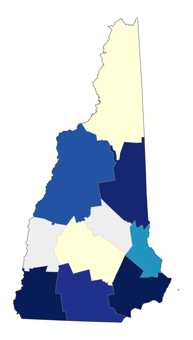 Painted Bunting county map