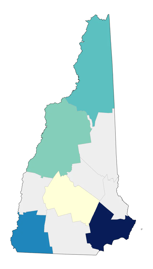 Red Knot county map