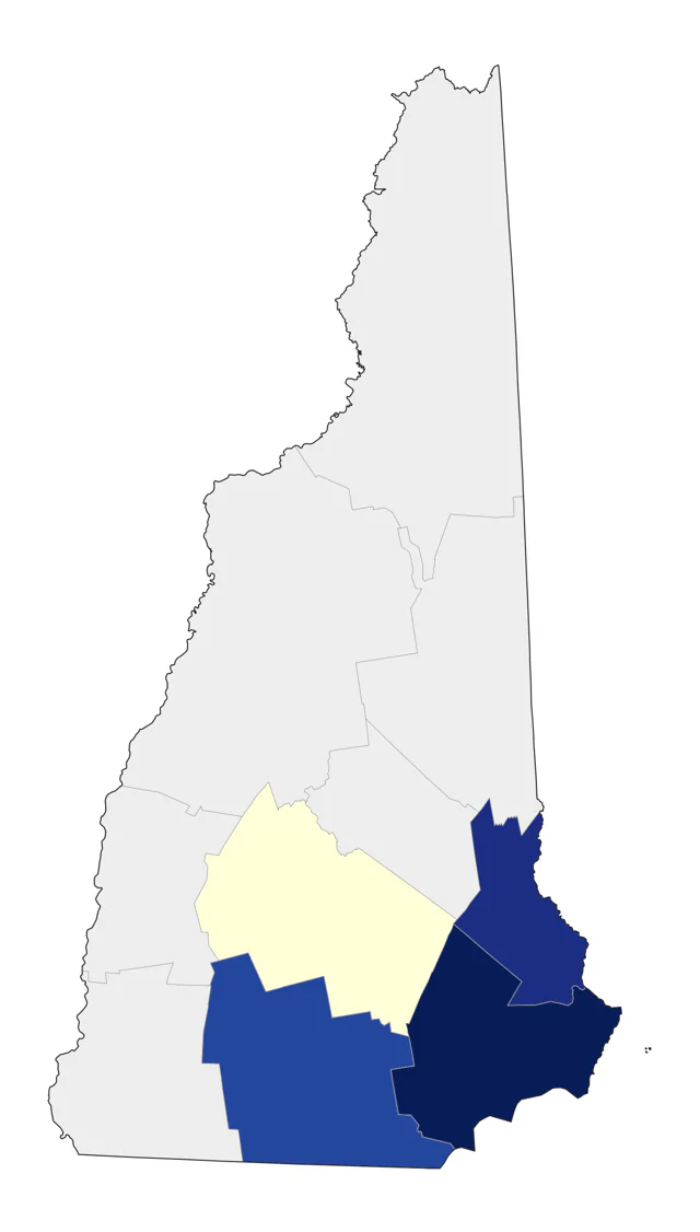 Tricolored Heron county map
