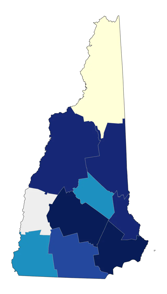 White-eyed Vireo county map