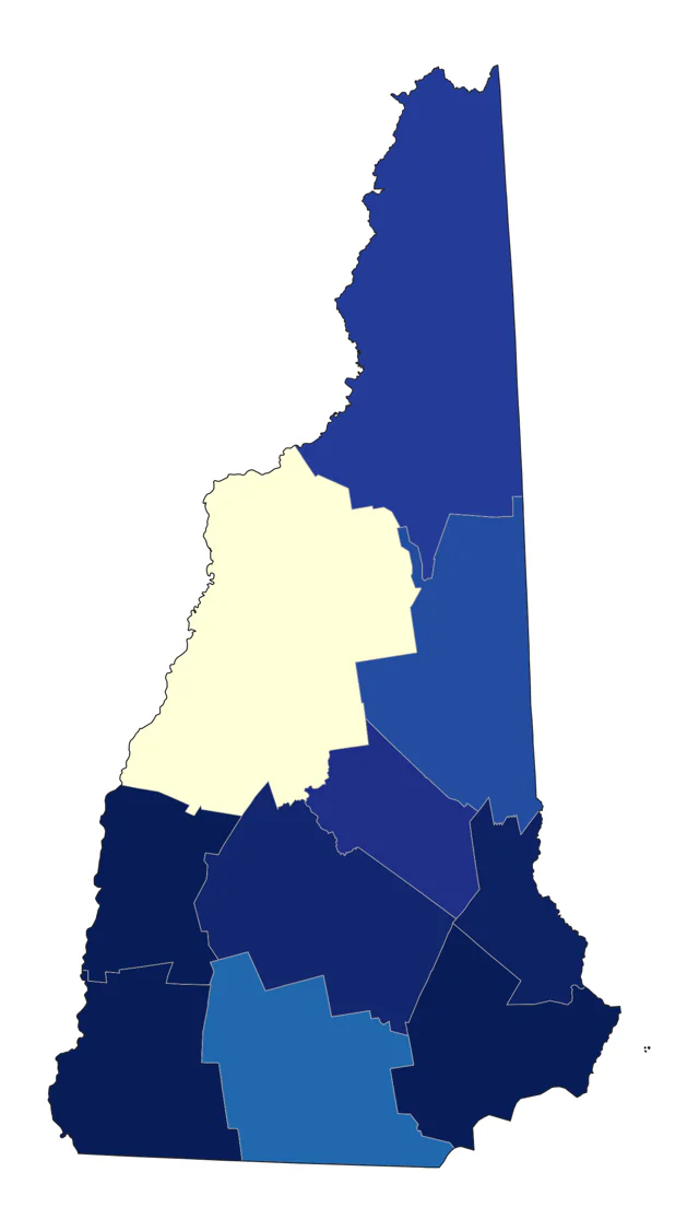 White-rumped Sandpiper county map