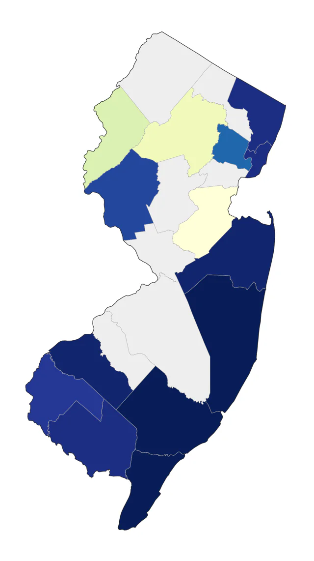 American White Pelican county map
