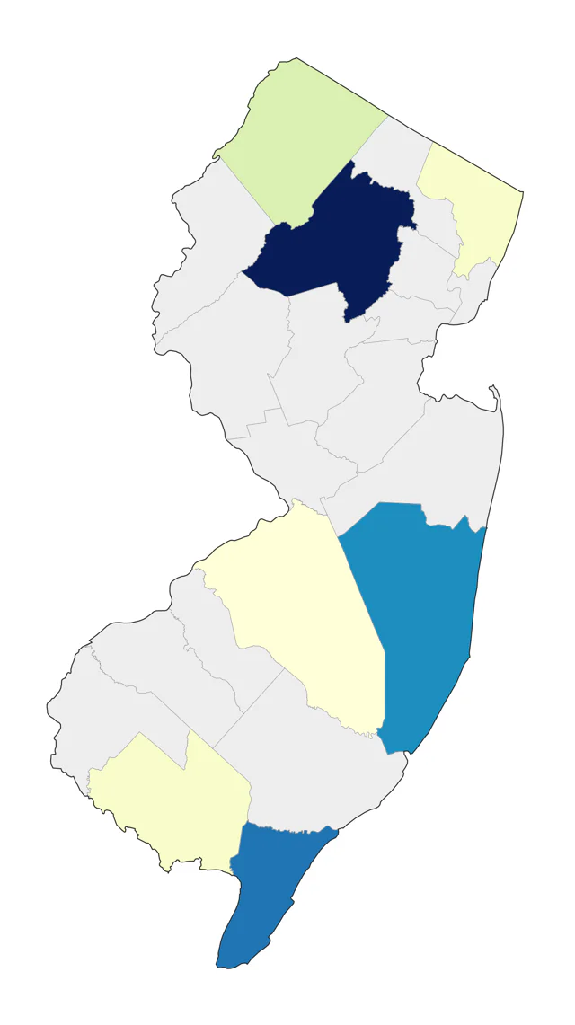 Black-headed Grosbeak county map