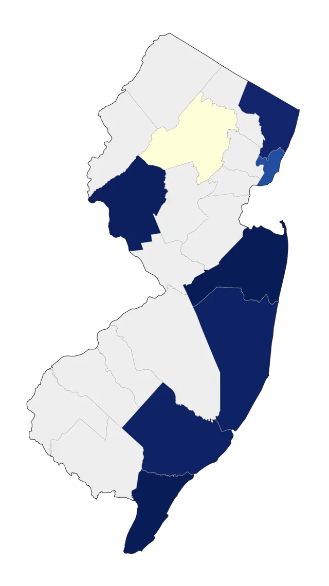 Black-legged Kittiwake county map