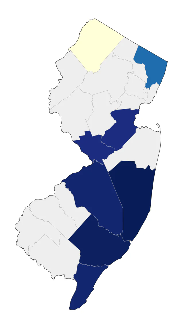 Black-throated Gray Warbler county map