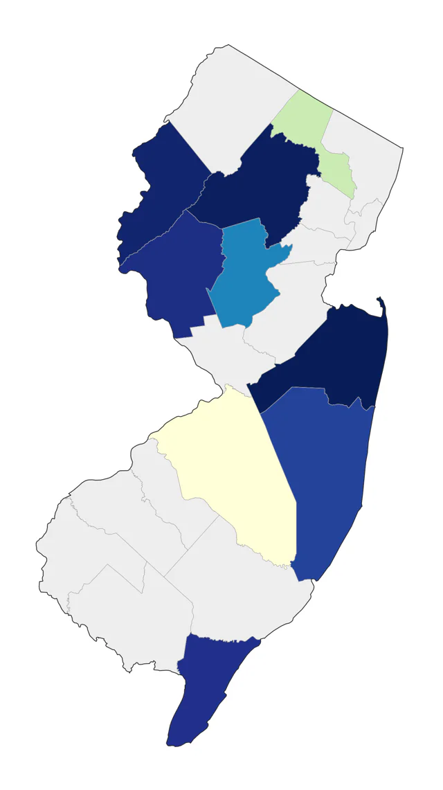 Bohemian Waxwing county map