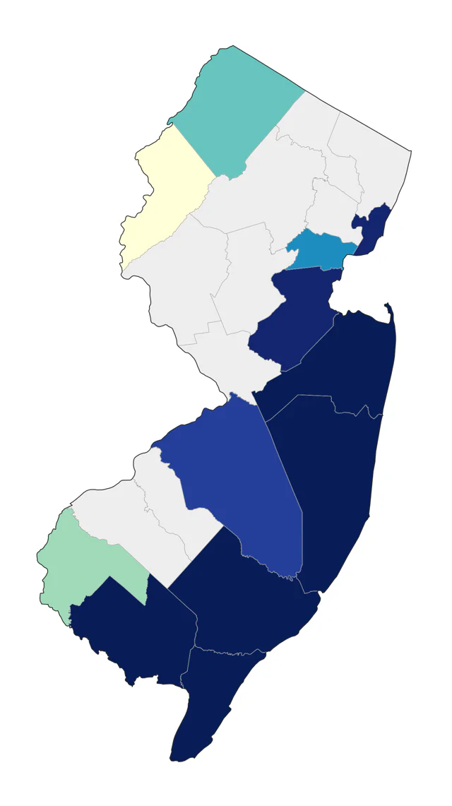 Brown Pelican county map